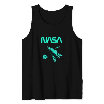 Discover Lacrosse Gift NASA Space Shuttle Saturn Planet Worm Logo 21 Tank Tops