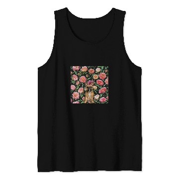 Discover French Bulldog Peonies Pink White vintages Plant Pattern Tank Tops