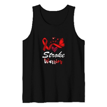 Discover Stroke Warrior Butterfly Red Ribbon Support Tank Tops