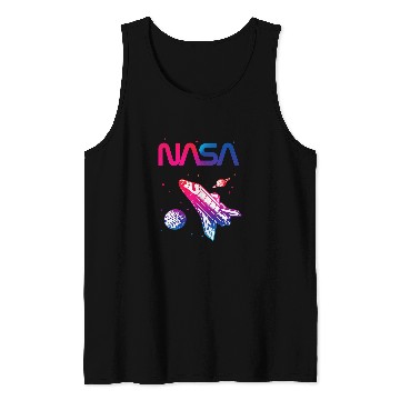 Discover Lacrosse Gift NASA Space Shuttle Saturn Planet Worm Logo Tank Tops