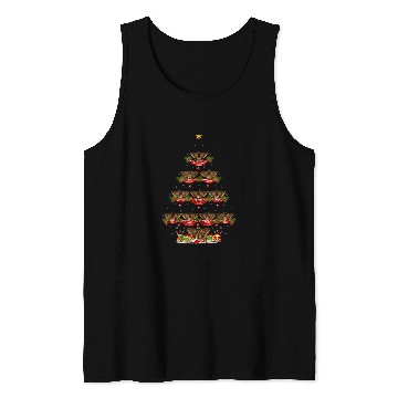 Discover Moth Insects Lover xmass Holiday Santa Moth Christmas Tree Tank Tops