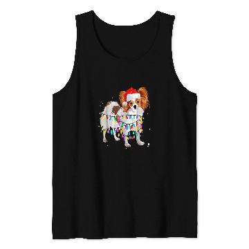 Discover cute papillon christmas light dog xmass tree Tank Tops