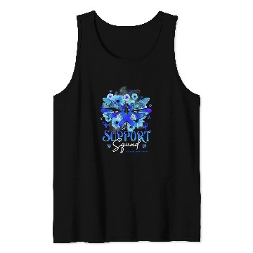 Discover Support Squad Dragonfly Flowers Huntingtons Disease Tank Tops