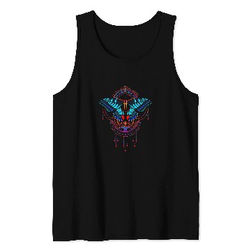 Discover Magic Butterfly over Mandala Tank Tops