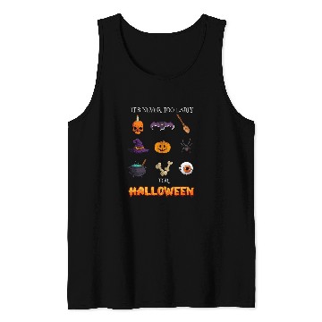 Discover Scary Pumpkin Skull Spider Bat Witch Funny Halloween Creepy Tank Tops