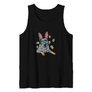 Discover Heeler Bunny Ears Glasses Easter Eggs Australian Cattle Dog Tank Tops