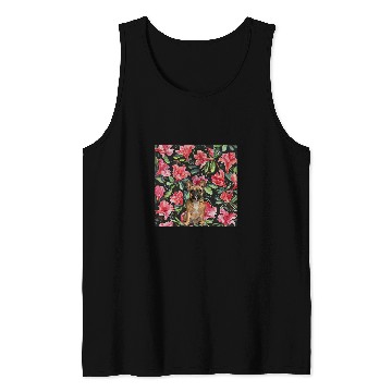 Discover French Bulldog Azaleas Pink Green vintages Plant Pattern Tank Tops