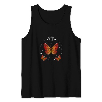 Discover Sun with Moon Phase with Esoteric Butterfly magical Tank Tops