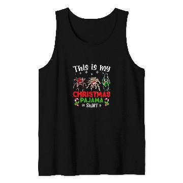 Discover This Is My Christmas Pajama Spider Animals Leopard Plaid Tank Tops