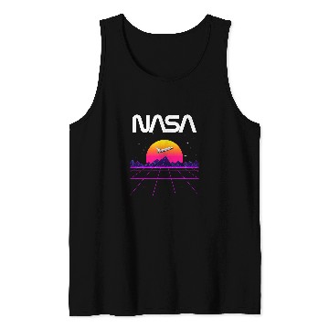 Discover Lacrosse Gift NASA Futuristic Space Shuttle Worm Logo Tank Tops