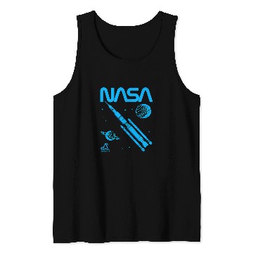 Discover Lacrosse Gift NASA Artemis SLS Space Launch System Worm Logo 22 Tank Tops