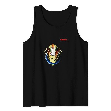 Discover Lacrosse Gift NASA Space Shuttle Program Worm Logo Tank Tops