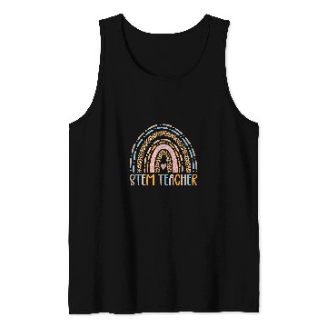 Discover STEM Teacher Science Technology Engineering Math Rainbow Tank Tops