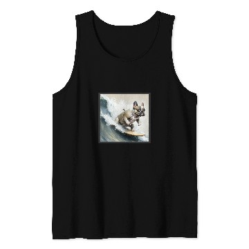 Discover French bulldog surfing Tank Tops