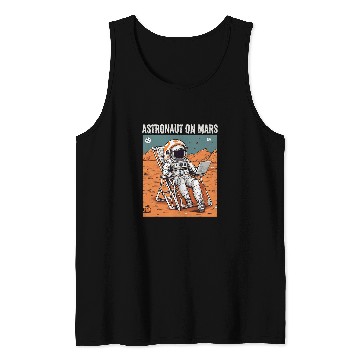 Discover Halloween Astronaut resting on Mars in a beach chair Tank Tops