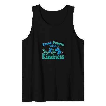 Discover Treat People With Kindness Butterfly Flower Tank Tops