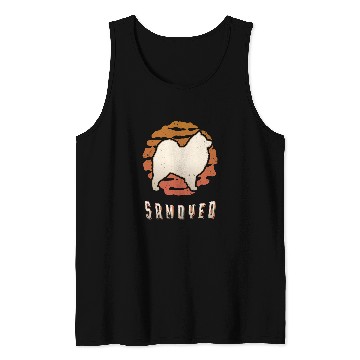 Discover Dog Samoyed vintages Retro Classic Dog Sunset Tank Tops