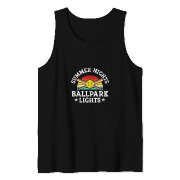 Discover Softball Mom Summer Nights Ballpark Lights Retro Baseball Tank Tops