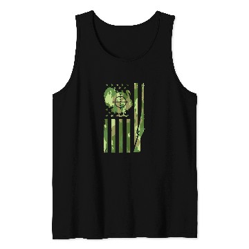 Discover Turkey Hunting American Flag Turkey Hunter Tank Tops