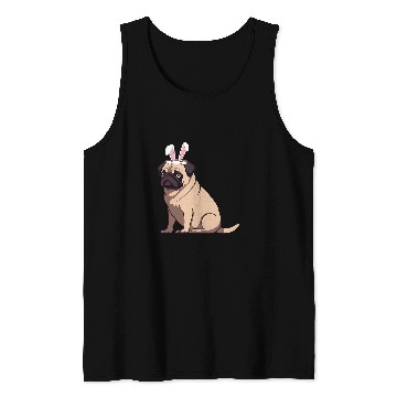 Discover Funny Easter Pug Dog Easter puggy Cute Pug Lover Tank Tops