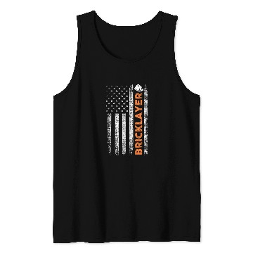 Discover Brick Mason Patriotic American Flag Bricklayer Builder Tank Tops