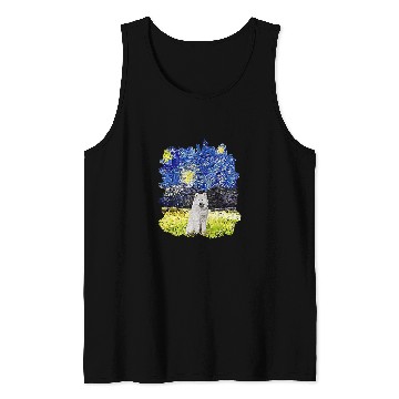 Discover Dog Samoyed Starry Night Impressionist Dog Art Samoyed Tank Tops