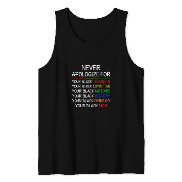 Discover Never Apologize For Your Blackness Black History Month 3 Tank Tops