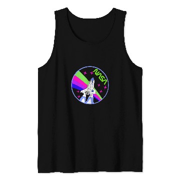 Discover Lacrosse Gift NASA Space Shuttle Worm Logo Rainbow Tank Tops