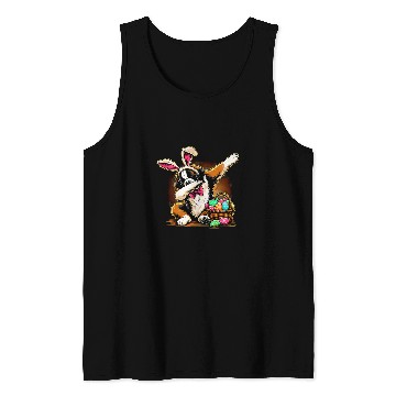 Discover Dabbings Easter Bunny Saint Bernard Dog Tank Tops
