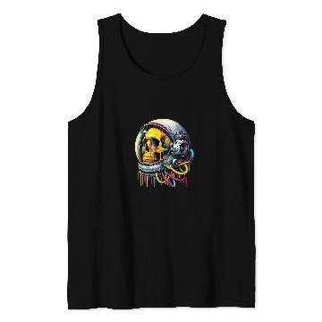 Discover Rainbow Astronaut Skull Space Lovers Cool Graphic Tee 6 Tank Tops