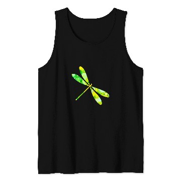Discover Pretty Green and Yellow Dragonfly Tank Tops