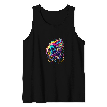 Discover Rainbow Astronaut Skull Space Lovers Cool Graphic Tee 4 Tank Tops