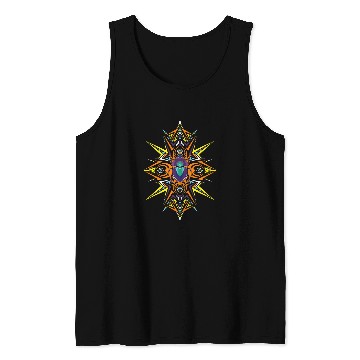 Discover psychedelics Scarab Beetle on Citrus Colored Mandala Tank Tops