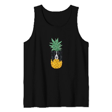 Discover Funny Border Collie pineapples Dog Tank Tops