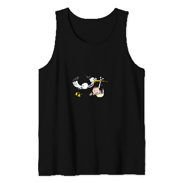 Discover Waving baby delivered by stork Tank Tops