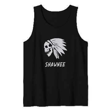 Discover Shawnee Native American Indian Born Freedom Evil Skull Tank Tops