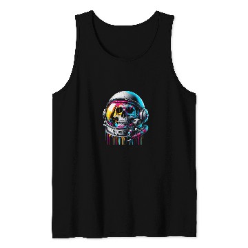 Discover Rainbow Astronaut Skull Space Lovers Cool Graphic Tee 5 Tank Tops