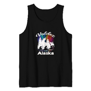 Discover Valdez Alaska Aurora Borealis Polar Bear Orca Moose Tank Tops