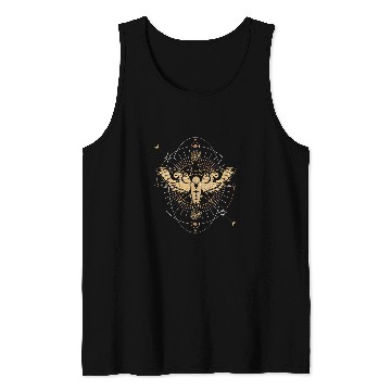 Discover Witchy Celestial Lunar Star Moth Crescent Moon Flying Night Tank Tops