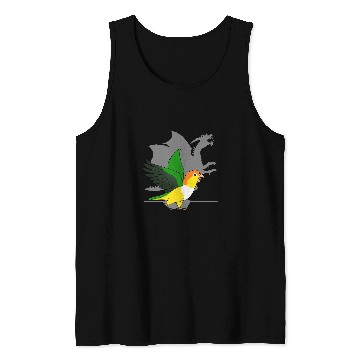 Discover White Bellied Caique Dragon Shadow Funny Screaming Parrot Tank Tops