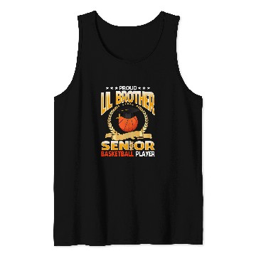 Discover Proud Lil Brother Senior Class Of 2024 Basketball Player Tank Tops