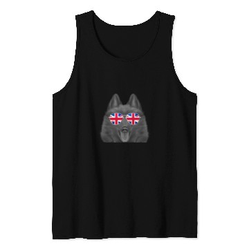Discover Schipperke Dog Union Jack Sunglasses Tank Tops
