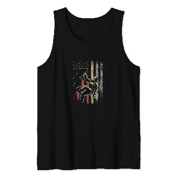 Discover Retro Mountain Climber bigfoots Rock Climbing American Flag Tank Tops