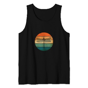 Discover Pretty Retro Sunset Majestic Dragonfly Libella Libelle Tank Tops