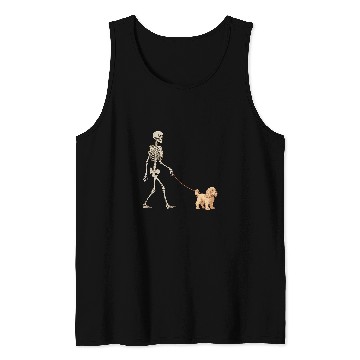 Discover Funny Cocker Spaniel Skeletons Dog Walking Halloween Tank Tops