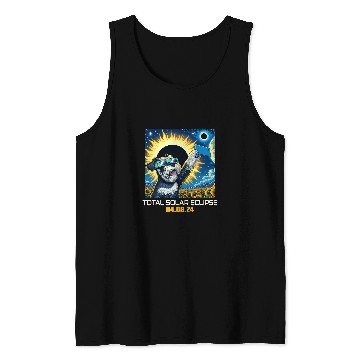 Discover Miniature Schnauzer Dog Taking Selfie Solar Eclipse Tank Tops