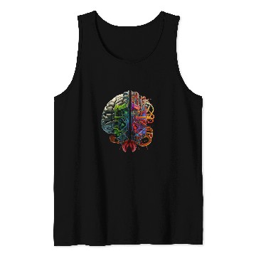 Discover Human Robot AI Computer Brain Tank Tops