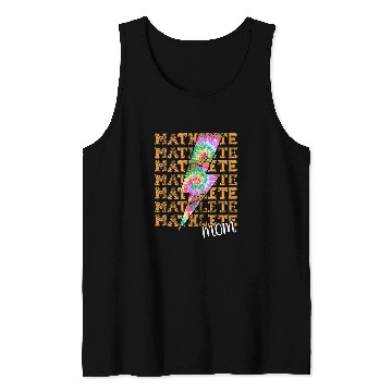 Discover Mathlete Mom Lightning Bolt Tie Dye Leopard Stacked Math Tank Tops