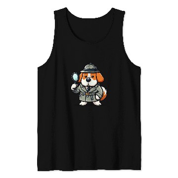 Discover Saint Bernard Detective Funny Dog Mystery 1 Tank Tops