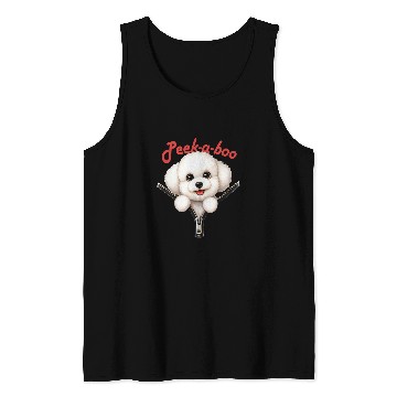 Discover Funny Peekaboo Bichon Frise Tank Tops